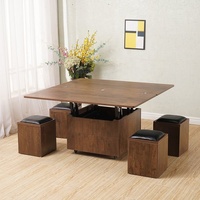 Table basse moderne en bois rectangulaire, meuble de salon, armoires en bois, table basse relevable pour usage domestique