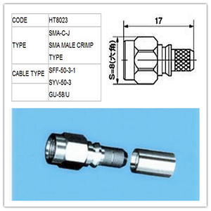Nam thẳng Uốn loại SMA nối cắm cho RG58 Cáp - Product Image 6