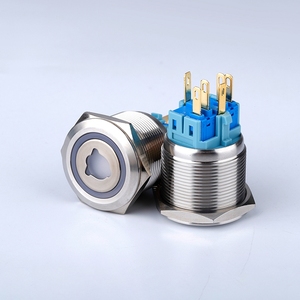 Abilkeen 25 mét thép không gỉ Flat Round Head kim loại push <span class=keywords><strong>button</strong></span> chuyển 1no1no tùy chỉnh <span class=keywords><strong>LED</strong></span> RING illuminate và 6-pin thiết bị đầu cuối - Product Image 3