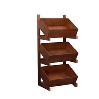Mini panier de rangement multicouche en bois de pin sculpté pour maison de poupée, organisateur, accessoire de décoration, outils