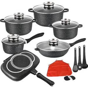 18 Piece Cookware Set Die Cast Aluminium Cookware Kitchen Accessories Non-Stick Coating Cooking Pots Set