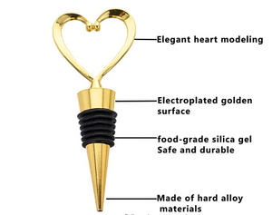 Imalatı özel Logo şerit altın gül altın şarap stoper paslanmaz çelik Metal şampanya şarap şişesi stoper için baca kaya - Product Image 5