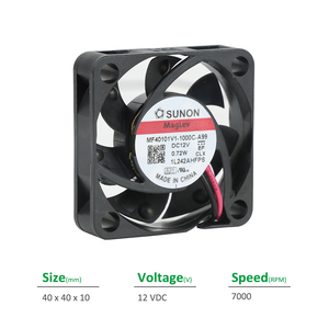 Ventilateur de refroidissement axial autoportant SUNON MF40101V1-1000C-A99 électrique 40x40x10mm 12VDC 51mA 0.72W 7000RPM 8.0CFM à roulement à billes - Product Image 2
