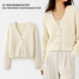 <span class=keywords><strong>Cardigan</strong></span> in Maglia con <span class=keywords><strong>Pelliccia</strong></span> Sintetica Personalizzato OEM all'Ingrosso, Maglioni e Top per Ragazze e Donne - Product Image 1