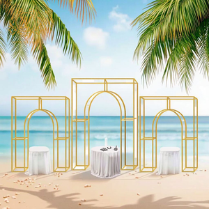 New <strong>Wedding</strong> Stage Background Decoration Modern <strong>Simple</strong> Square <strong>Backdrop</strong> Iron Metal Geometric <strong>Wedding</strong> Gold Arch - Product Image 2