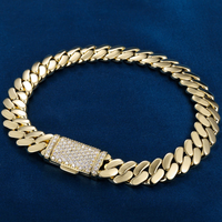 Bracelet collier hip hop personnalisé 10mm en argent sterling véritable S925 9K 10K 14K 18K plaqué or massif Miami cubain chaîne à maillons