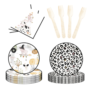 DAMAI - Juego de Vajilla Desechable con Diseño de Animales de Granja, Platos, Vasos y Servilletas de Papel, Decoraciones para Fiestas Infantiles - Product Image 3