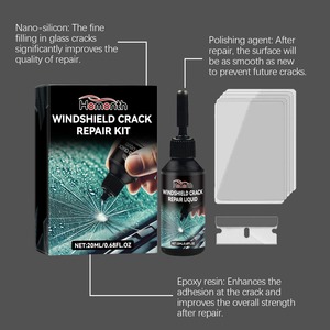 Kit di Riparazione <span class=keywords><strong>Parabrezza</strong></span> Auto, Liquido per Riparare Crepe nel Vetro, Adesivo per Riparare Graffi sul <span class=keywords><strong>Parabrezza</strong></span>, Set di Strumenti per il Ripristino del Vetro Auto - Product Image 2
