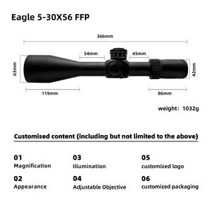 5-30X56 portée de visée de chasse en croix illuminée de haute précision premier plan focal portées et accessoires en verre gravé antichoc - Product Image 4