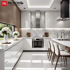 PA produsen Cina membuat desain kustom lengkap kayu putih Model Matt kabinet dapur lemari Modern dengan wastafel - Product Image 3
