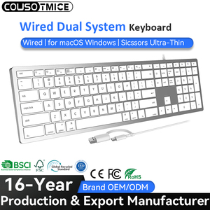 <span class=keywords><strong>Clavier</strong></span> <span class=keywords><strong>Qwerty</strong></span> Silencieux Ultra-Fin à Ciseaux 110 Touches Filaire pour Bureau PC Ordinateur Portable et <span class=keywords><strong>Mac</strong></span> - Product Image 1