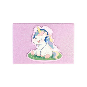 个性化手摇环保音乐盒镜子旋转公主独角兽粉色首饰盒花卉图案音乐礼物 - Product Image 2