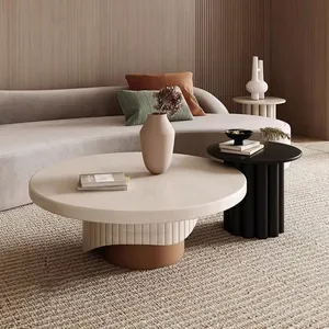 Nordic Modern Designer Light Creative Cream Cloud White Round Shape Living Room Furniture Side Coffee Table