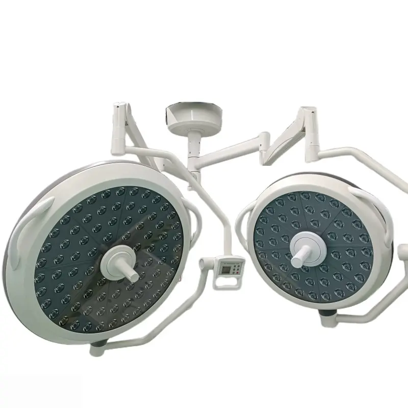 Lámpara de operación Led de doble cabeza médica CE ISO, lámpara de Cirugía de techo con pantalla de visualización de cámara