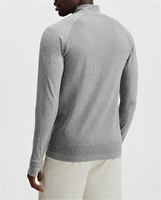 T-shirts personnalisés à col zippé respirants et infroissables pour hommes, entraînement, gym, musculation, blanc, manches longues