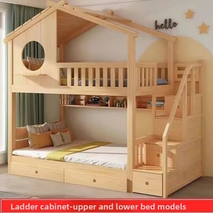 <span class=keywords><strong>Lit</strong></span> <span class=keywords><strong>superposé</strong></span> <span class=keywords><strong>en</strong></span> pin pour enfants, style cabane dans les arbres, double étage, style nordique, ensemble parent-enfant, <span class=keywords><strong>avec</strong></span> toboggan princesse, pour garçons et filles - Product Image 4