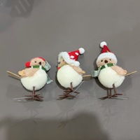 Nouveau produit transfrontalier : Oiseau de Noël en peluche et mousse, décoration de Noël, oiseau en peluche, décoration de table, décoration de fenêtre