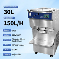 Máquina de helado frontal con sistema de dosificación de velocidad variable, congelador vertical de gran capacidad, máquina italiana de helado duro.