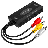 Convertidor AV a HDTV 1080P RCA CVBS, Adaptador de Audio y Video Compuesto, Cable AV para VCR, DVD, Consolas de Juegos Antiguas a Monitor HDTV