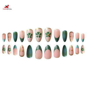 Prêt à expédier (RTS) – Commande en gros mixte – Faux ongles en ABS, forme amande, effet diamant, style French, design transfrontalier, application facile avec colle, pour nail art - Product Image 2