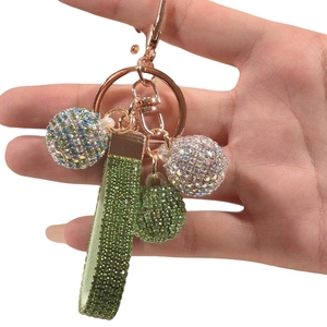 Grosir wanita bola kristal gantungan kunci berlian imitasi bola gantungan kunci bling mewah tas mobil mode perhiasan liontin aksesoris - Product Image 5
