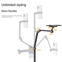 Support de sol pliable en alliage d'aluminium P76L pour iPad, tablette et téléphone portable, réglable en hauteur, pour lit et diffusion en direct