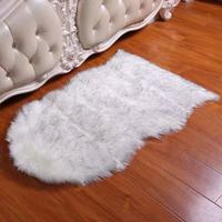 Tapis en fausse fourrure de vison épais et moelleux en peau de mouton blanche housse de chaise coussin de siège à poils longs zone de fourrure tapis de sol tapis de prière en peluche