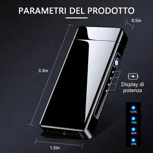 AIRO <b>Custom</b> Logo Boyfriend Giveaways Double Arc Windproof USB Rechargeable Refillable Reusable Zinc Alloy Cigarette <b>Lighter</b> - Product Image 2