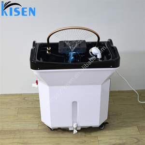 Lavabo Eléctrico Portátil Kisen para Champú, Lavacabezas Móvil Blanco/Negro para Salón, sin Tuberías, con Tanque y Calentador de Agua - Product Image 2