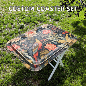 カスタムプリントロゴリサイクル高級ヴィンテージ花材食品保存メラミンフラワーラップトレイ朝食カトラリートレイセットバルク - Product Image 6