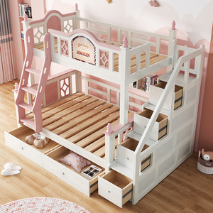 Tout en bois massif 1.5 mètres <span class=keywords><strong>Lit</strong></span> coulissant moderne simple haut et bas <span class=keywords><strong>Lit</strong></span> <span class=keywords><strong>superposé</strong></span> mère et enfant Meubles pour villas pour enfants - Product Image 5