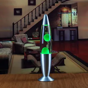 Grosir botol kaca rocket glitter warna-warni lampu meja dasar bulat dekorasi badan aluminium pelangi lampu lava led