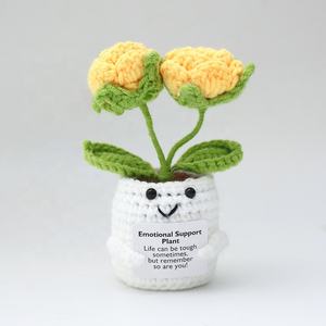 Maceta <span class=keywords><strong>de</strong></span> Flores Tejida a <span class=keywords><strong>Crochet</strong></span> Hecha a Mano, Artesanía Textil, Rosa, No Me Olvides, Lirio <span class=keywords><strong>de</strong></span> los Valles, Maceta Blanca, Decoración <span class=keywords><strong>para</strong></span> el Hogar, Regalo, Venta al por Mayor - Product Image 3
