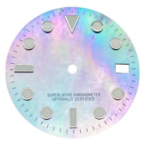 Pièces de boîtier de montre nh35 personnalisées bleu rouge noir blanc marqueur d'heure lumineux cadran de montre Sunburst rlx - Product Image 4