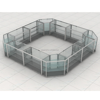 Schwarze Metallrahmen-Glasvitrine Ausstellungsschränke Mit LED-Beleuchtung Schmuck-Ausstellungsvitrine