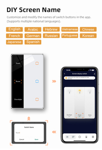 Interruptor de pantalla LED de 2 vías con marco de aluminio sensible al tacto, control por voz con <span class=keywords><strong>altavoz</strong></span> IA, panel de pared <span class=keywords><strong>inteligente</strong></span> ZigBee DIY - Product Image 2
