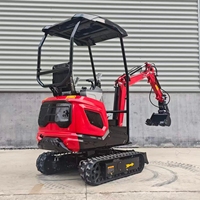 Mini-excavatrice sur chenilles de 1,2 tonne à faible MOQ, machine de terrassement hydraulique pour usage agricole avec certificat CE