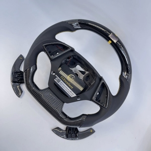 Volante de Cuero y Fibra de Carbono Personalizado con Pantalla LED y Detalles Amarillos para <span class=keywords><strong>Chevrolet</strong></span> <span class=keywords><strong>Camaro</strong></span> <span class=keywords><strong>ZL1</strong></span> 6.ª Generación 2016-2021 - Product Image 3