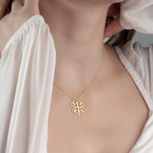 Dainty Four Leaf Clover <strong>Jewelry</strong> <strong>Celtic</strong> Style Pendant Symbol Charm Luck Clover Necklace Hope Faith <strong>Love</strong> Good Luck Clover - Product Image 4