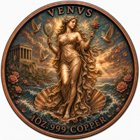 Pièce de monnaie en cuivre fin 99,9 % de 1 once, avec relief 3D, représentant Vénus Aphrodite, déesse grecque et romaine, médaillon de collection antique, cadeau décoratif