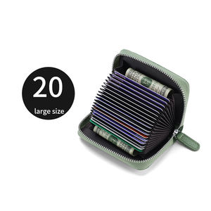 Porte-cartes RFID de style japonais, nouveau, porte-monnaie, 20 emplacements pour cartes, portefeuille en cuir véritable, logo personnalisé - Product Image 4