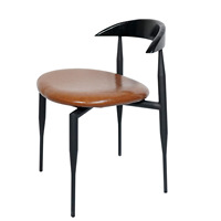 Chaises de salle à manger rétro uniques en cuir PU, chaises de cuisine intérieures, chaises de salle à manger pour la maison, chaises de restaurant haut de gamme avec pieds en métal