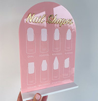 Signe d'affaires en acrylique de table avec logo personnalisé Plaque en forme de L pour ongles en forme de salon de beauté