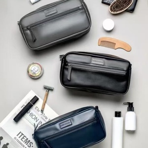 Mens Travel Toiletry Organizer, Water Resistant PU Leather Dopp Kit with Wristlet for Business Trips & Vacation - Product Image 6