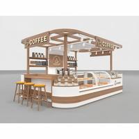 Kiosque à café et boulangerie Arabica avec éclairage LED, préfabriqué, taille personnalisable pour centre commercial, restaurant, service de restauration, design de mobilier