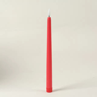 Bougies coniques LED électriques sans flamme en gros, couleur ivoire, à piles, effet vacillant en cire véritable, pour Noël, anniversaires et fêtes