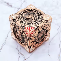 Casino Style 7 en 1 Cuivre Cool Métal Roulette RPG Jeu Accessoires D6 DND Dés pour Donjons et Dragons