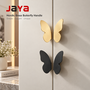 JAYA Wholesale Nordic Brass Handle Custom Metal butterfly Shape Wardrobe Cabinet Handle - Product Image 1