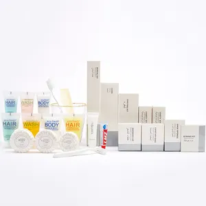 Wholesale Custom Logo 5 Star Hotel Supplies Amenity Kit Disposable Hotel Shampoo Soaps And Toiletries Set