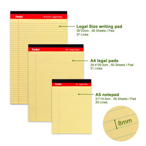 <span class=keywords><strong>Bloc</strong></span>-notes A4/A5 avec dos robuste, papier ligné de qualité 70 g/m², impression claire, <span class=keywords><strong>jaune</strong></span>, 50 feuilles/<span class=keywords><strong>bloc</strong></span>, reliure collée, détachable - Product Image 2